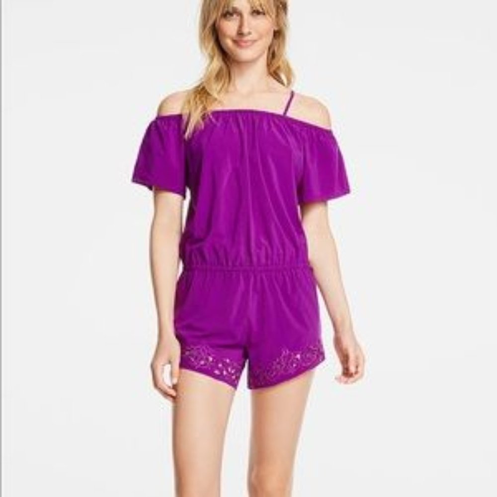 Summer Vibrant Fabletics Prue Cold Shoulder One Piece Romper
